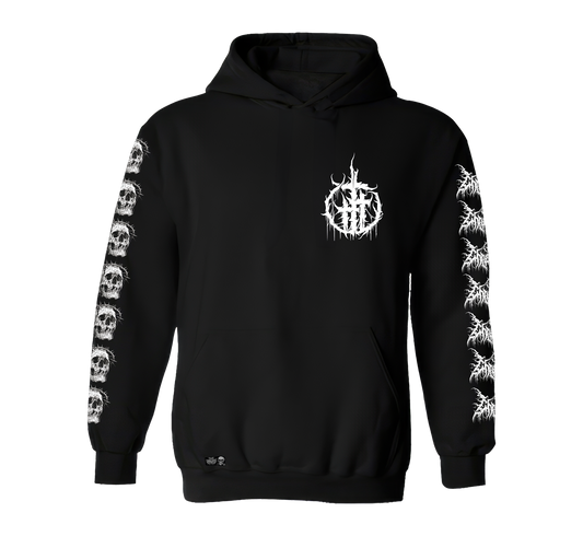 Christcore skull design premium pull over hoodie